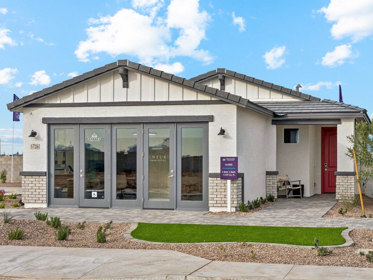 A building with glass doors.
