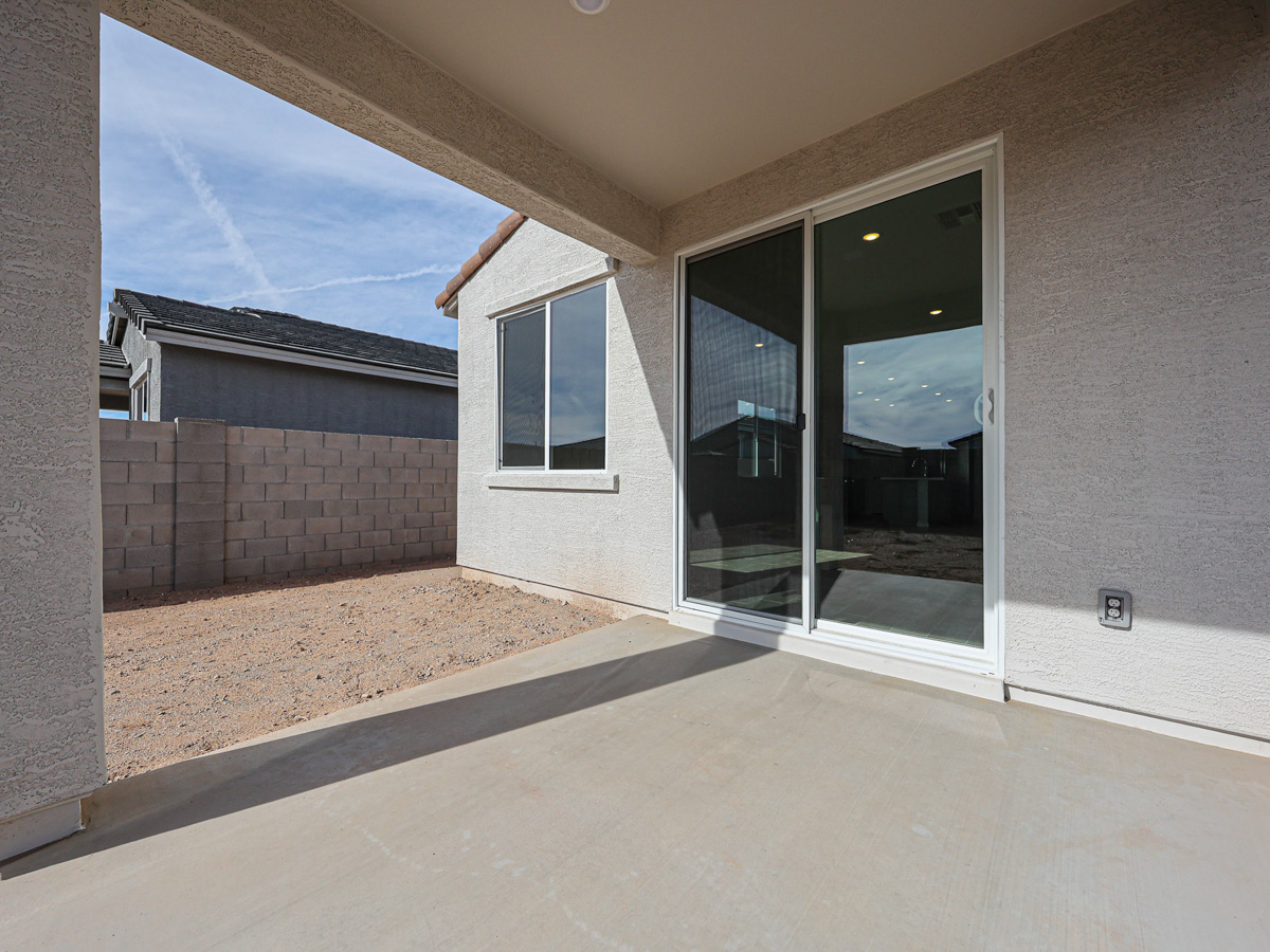 A room with a glass door.