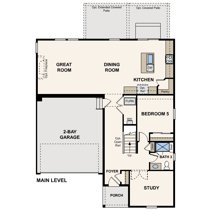 Diagram, engineering drawing. Marion floorplan, Main Level