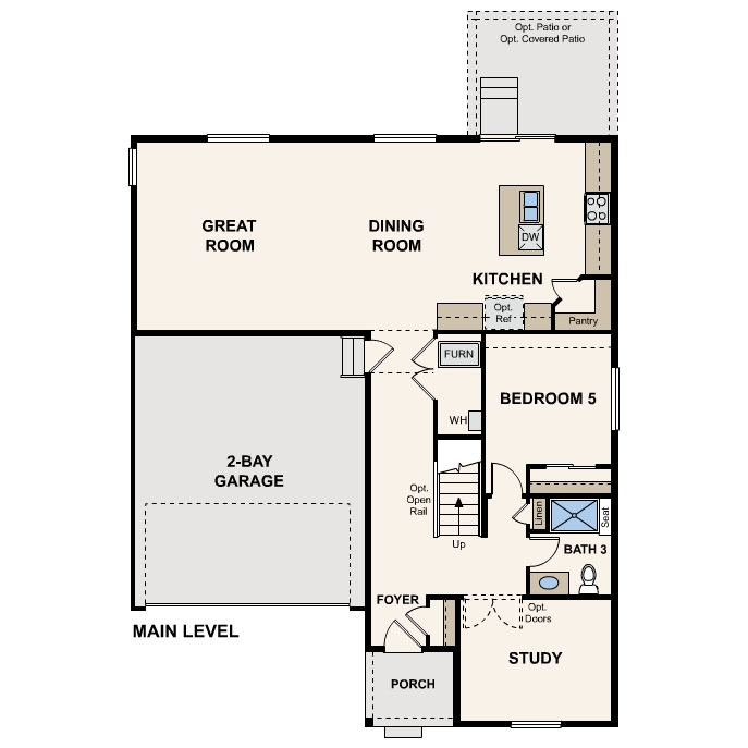 Diagram, engineering drawing. Marion Floorplan, Main Level