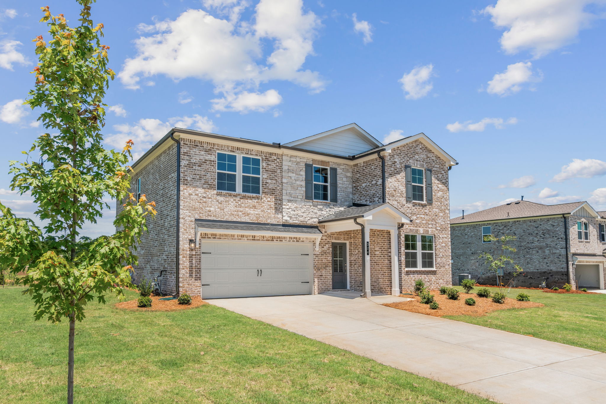 A large brick house.