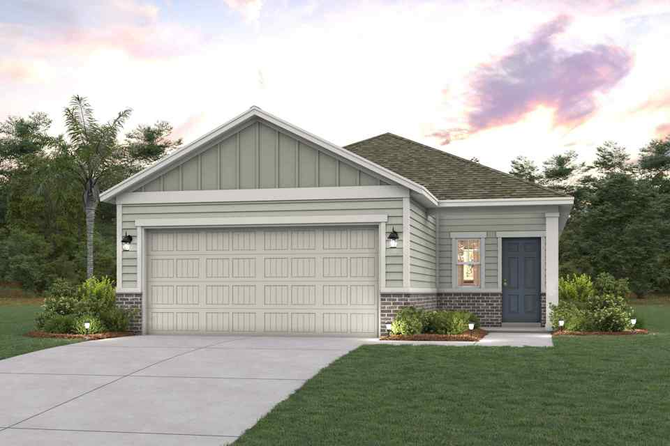 A house with a garage.