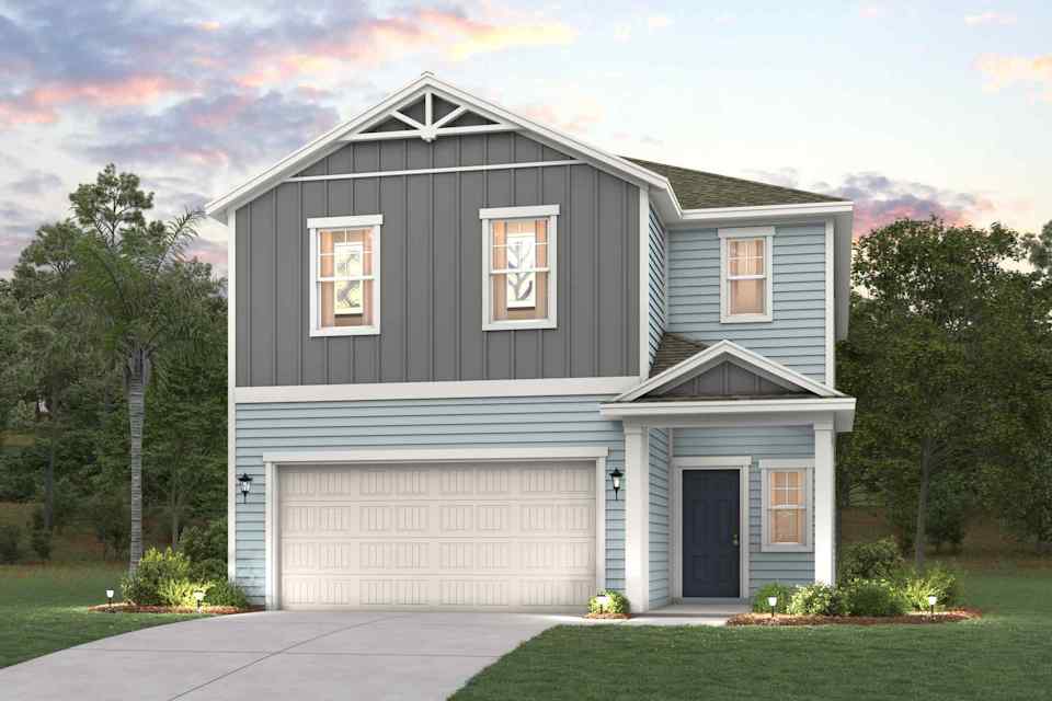 A house with a garage.