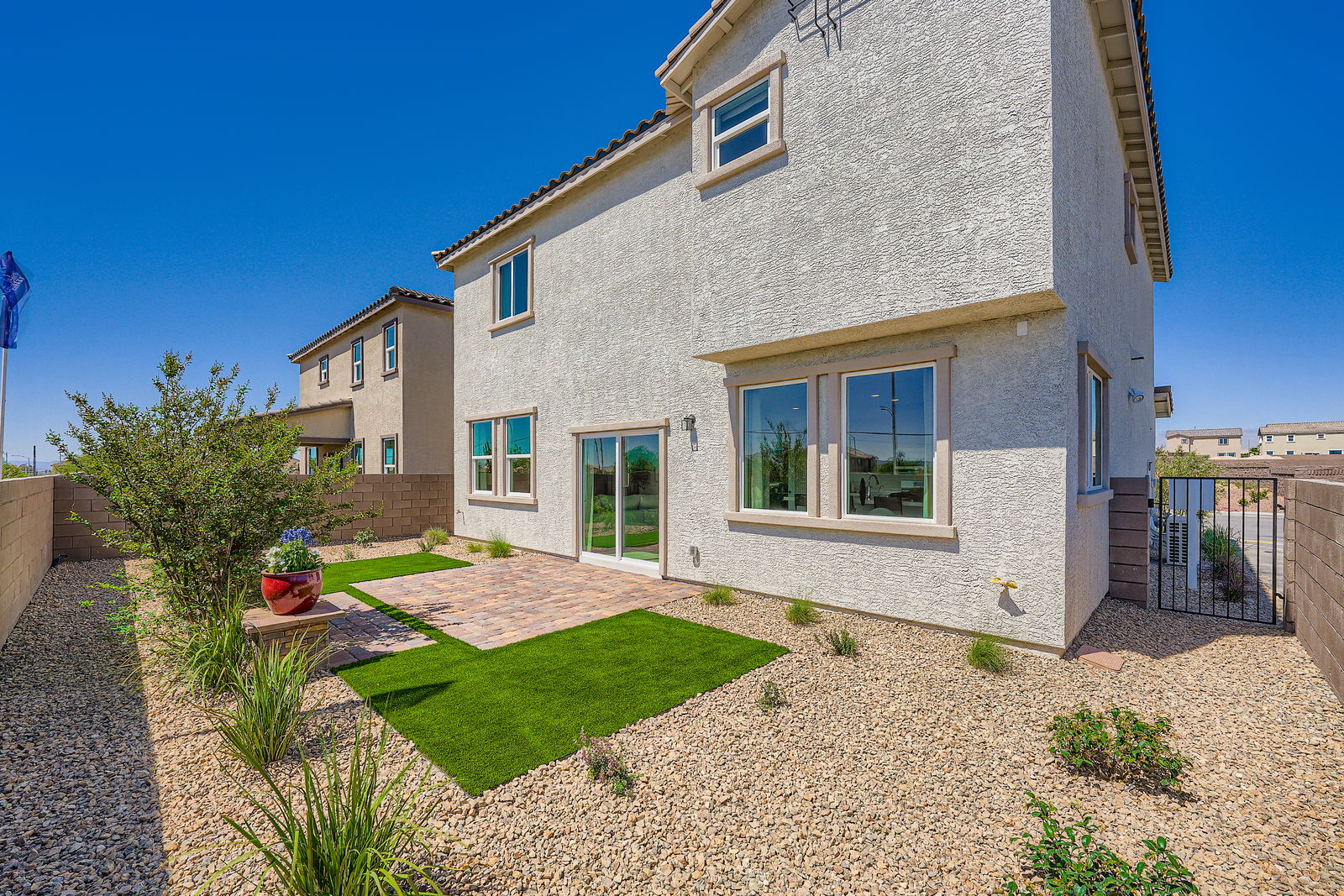 A house with a yard.