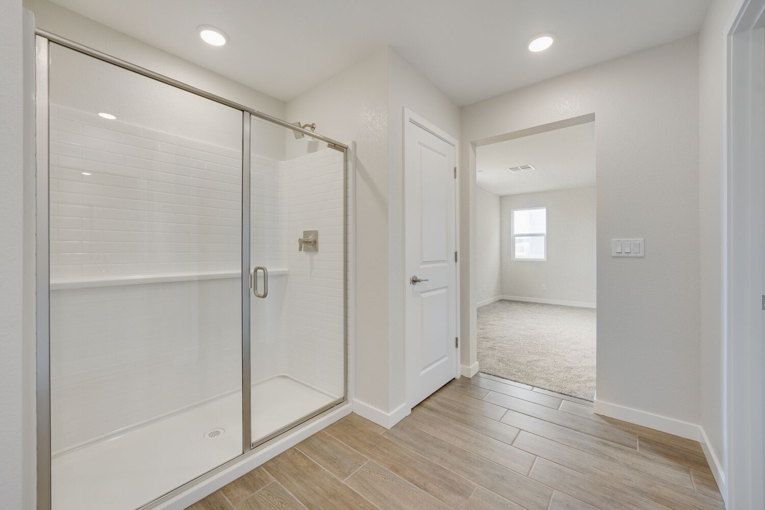 A room with white doors.