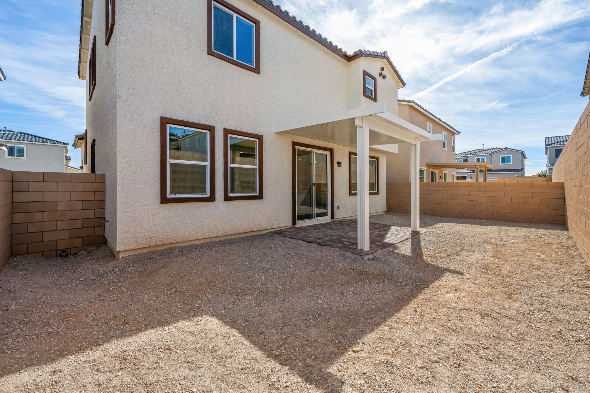 A house with a garage.