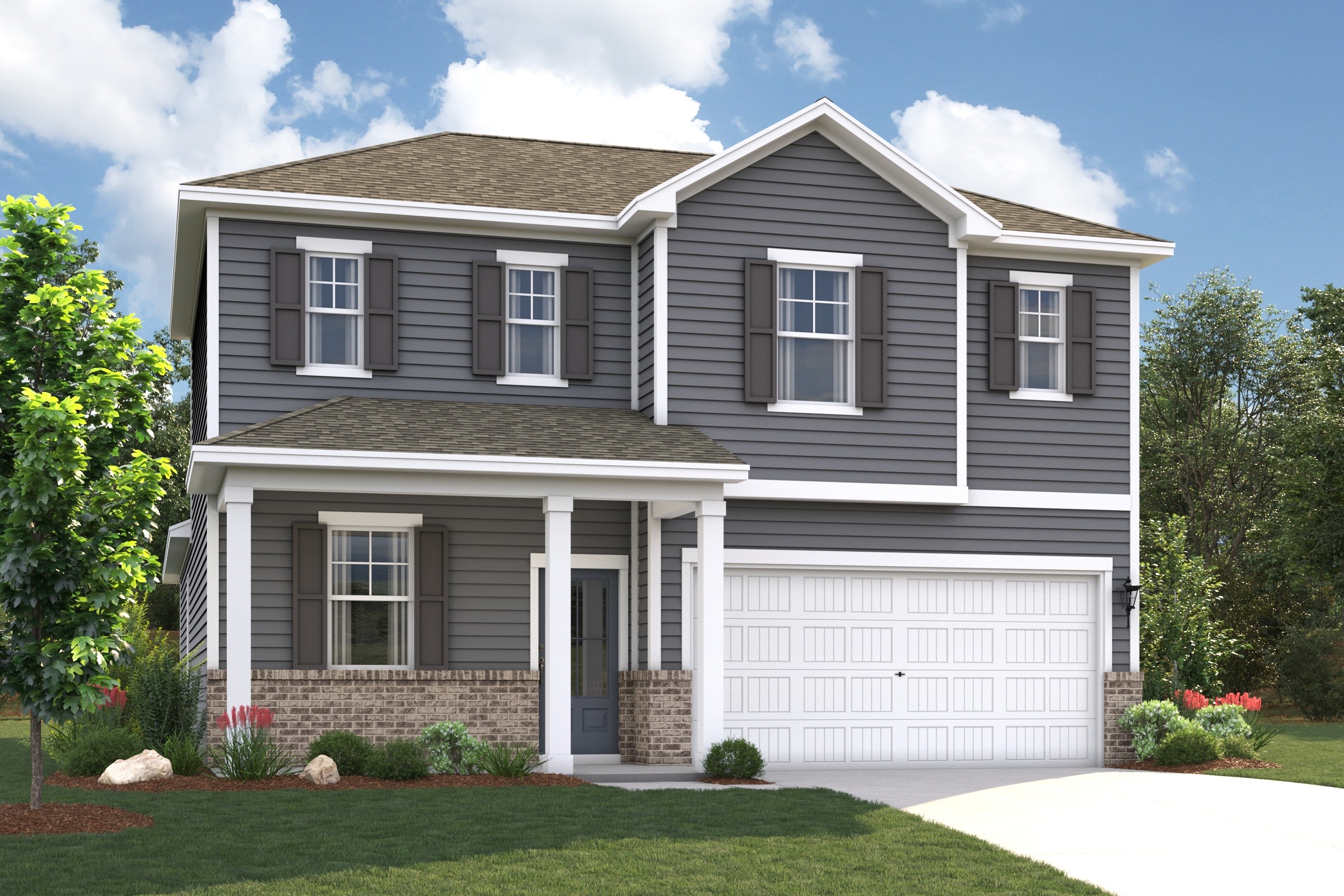 A house with a garage.