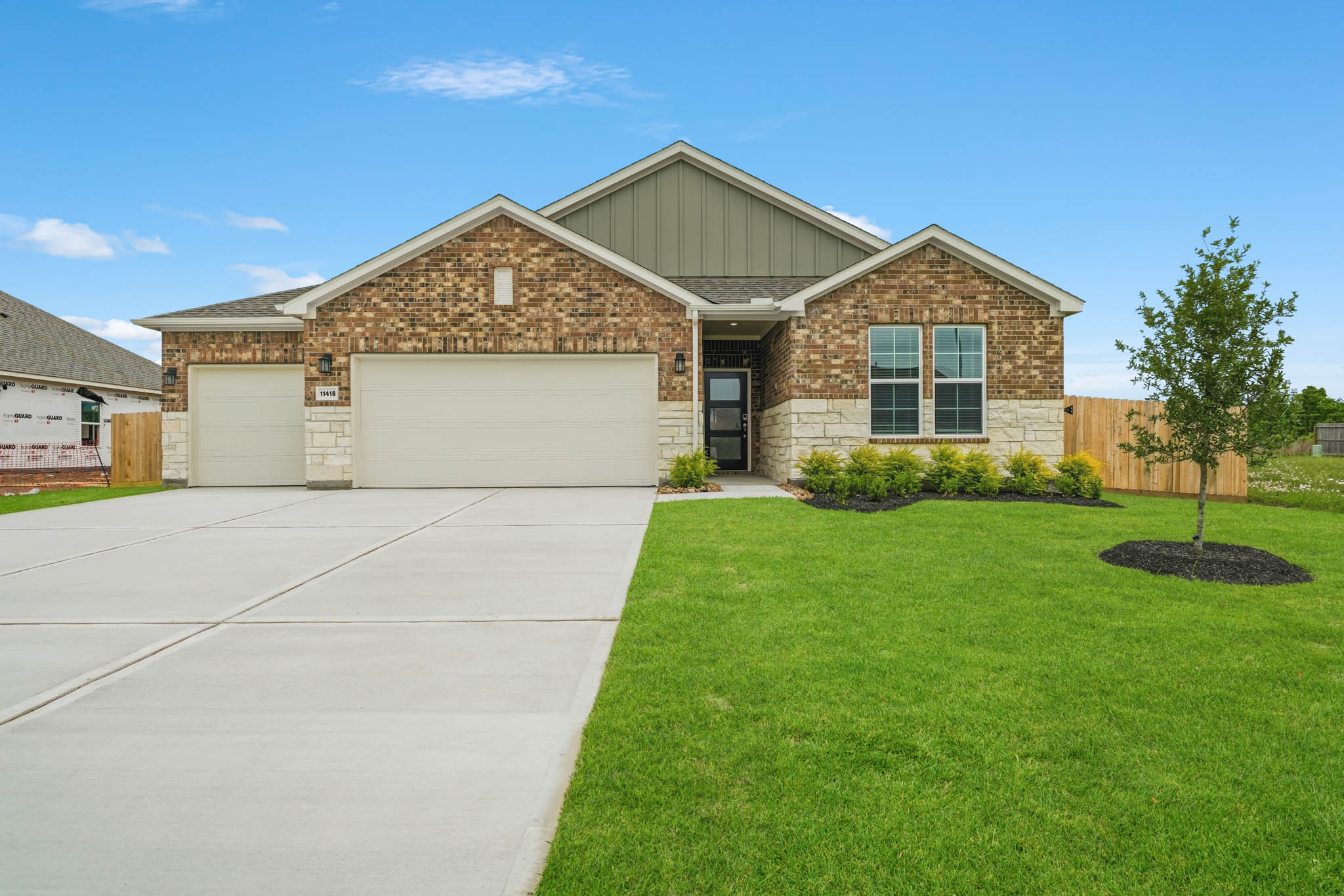 A house with a driveway.
