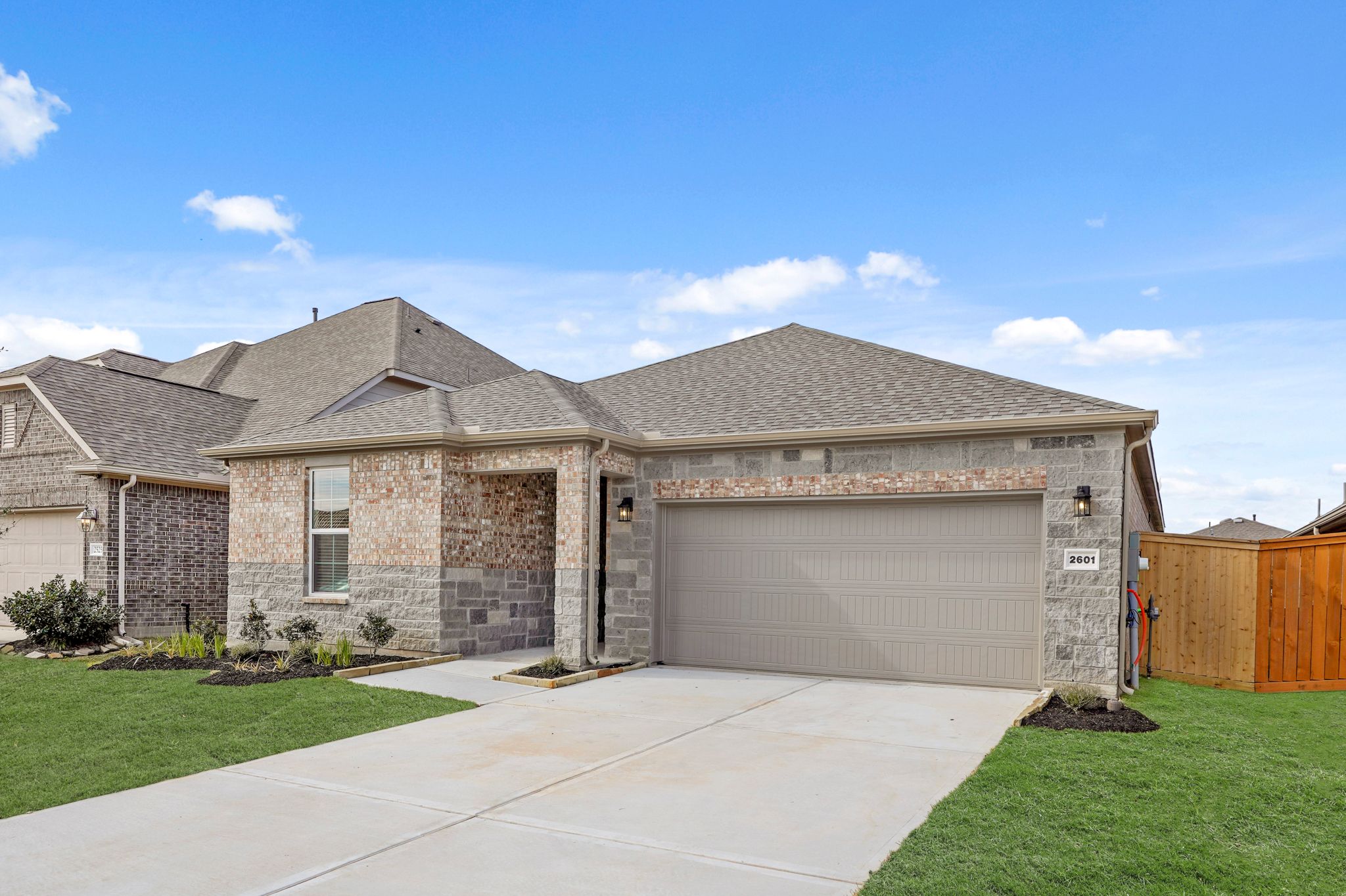 A house with a garage.