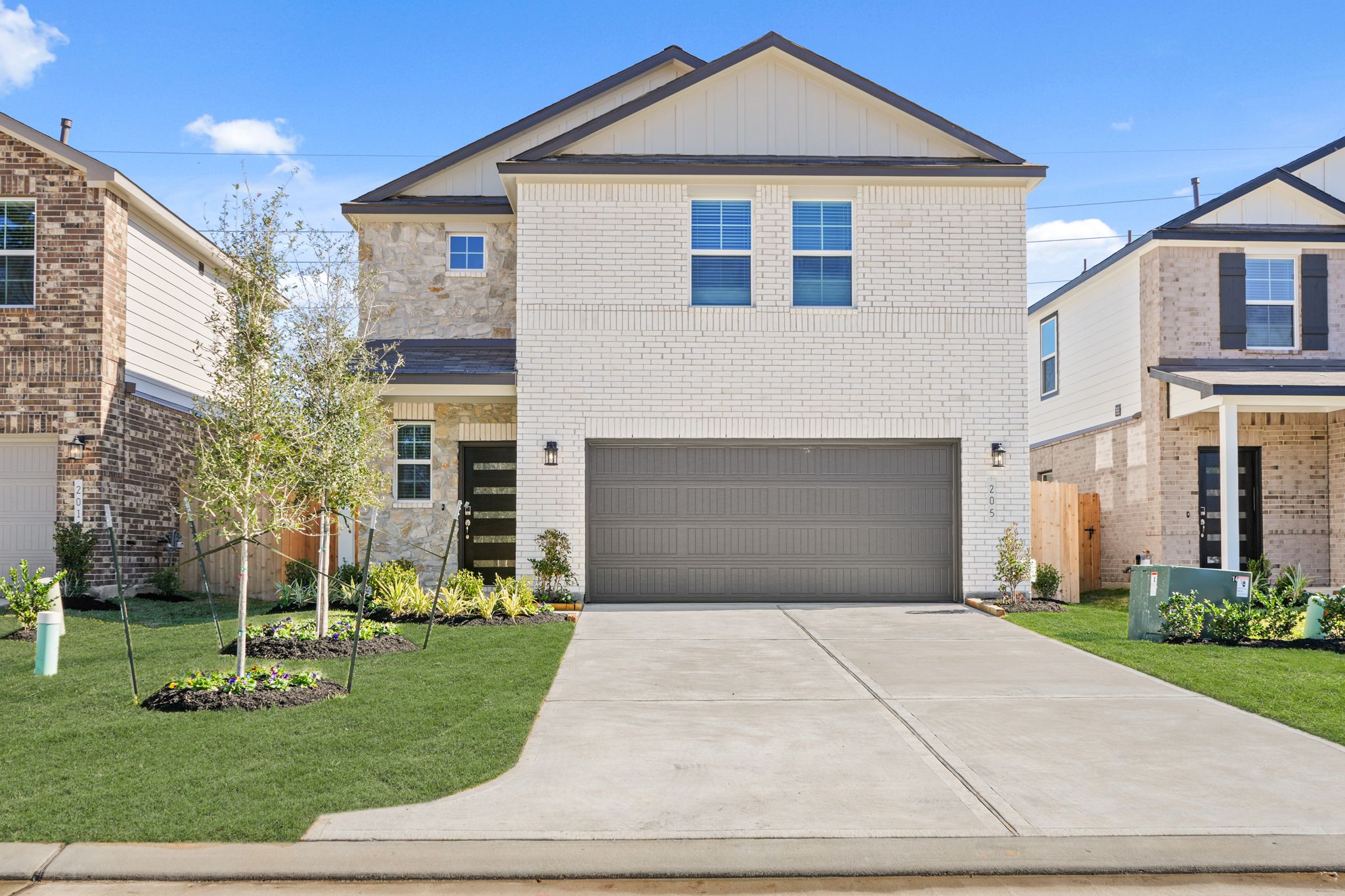 A house with a garage.