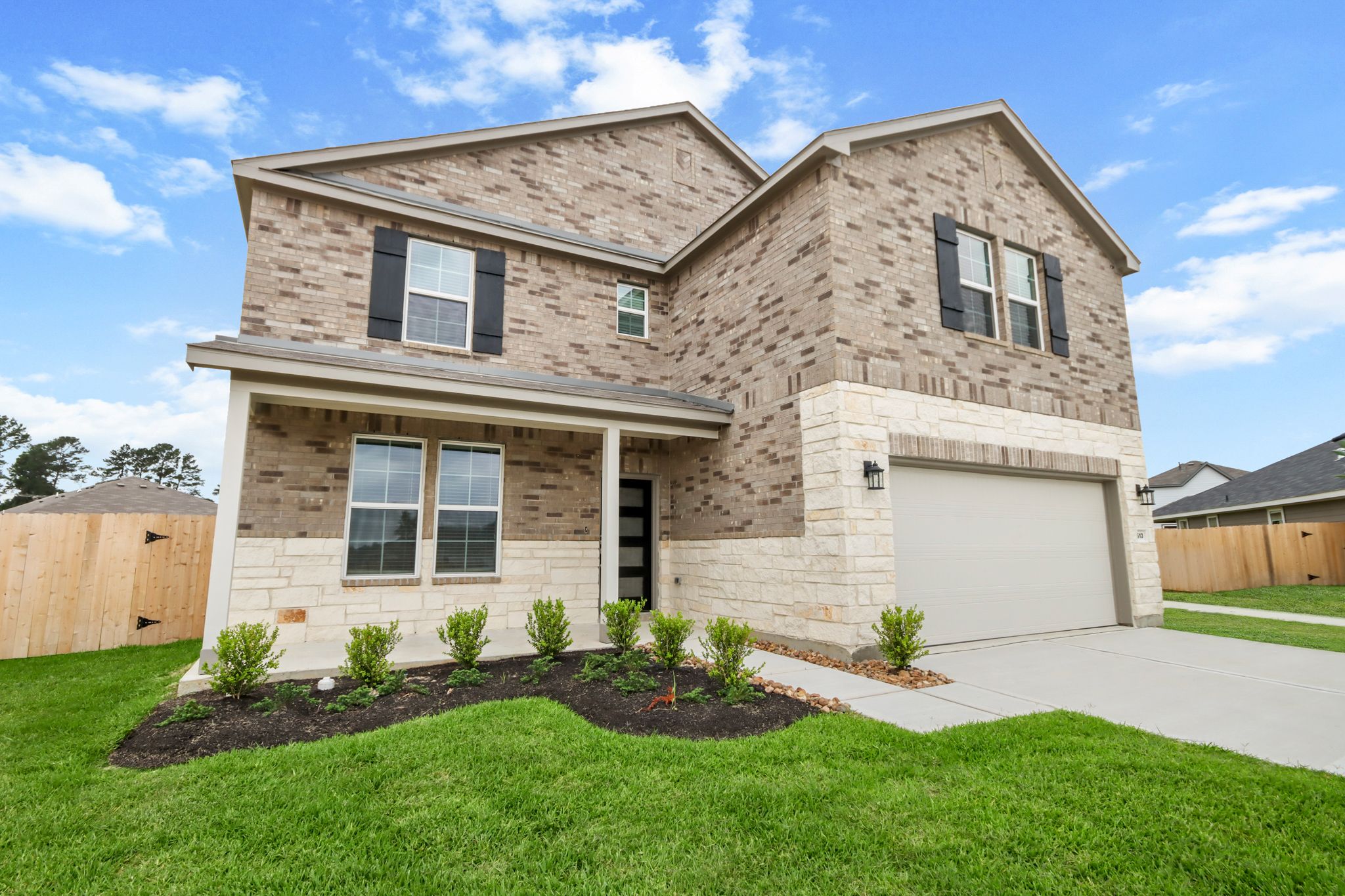 A house with a driveway.