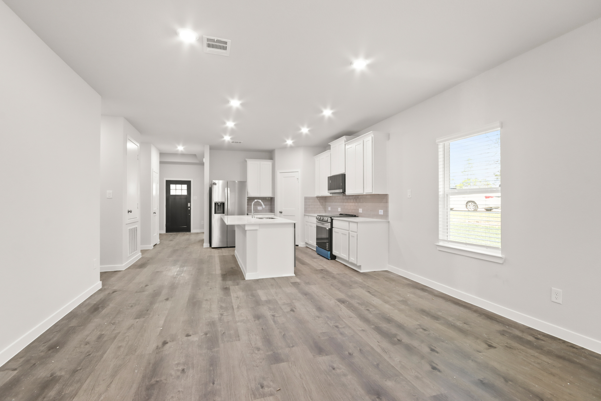 A large empty kitchen.