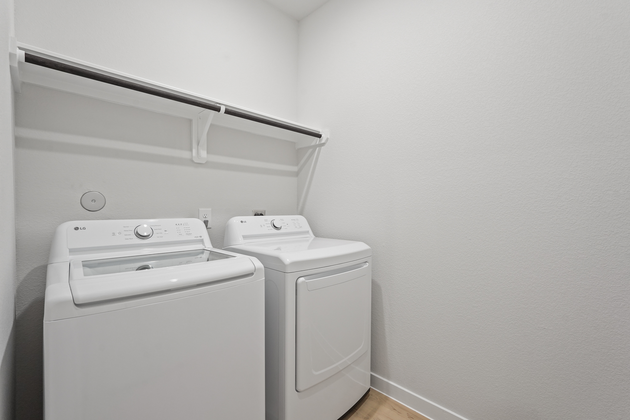 A washing machine and dryer.