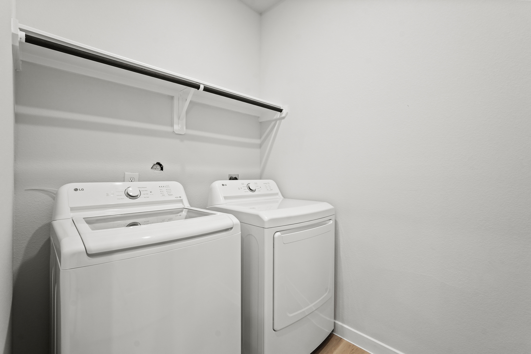 A washing machine and dryer.
