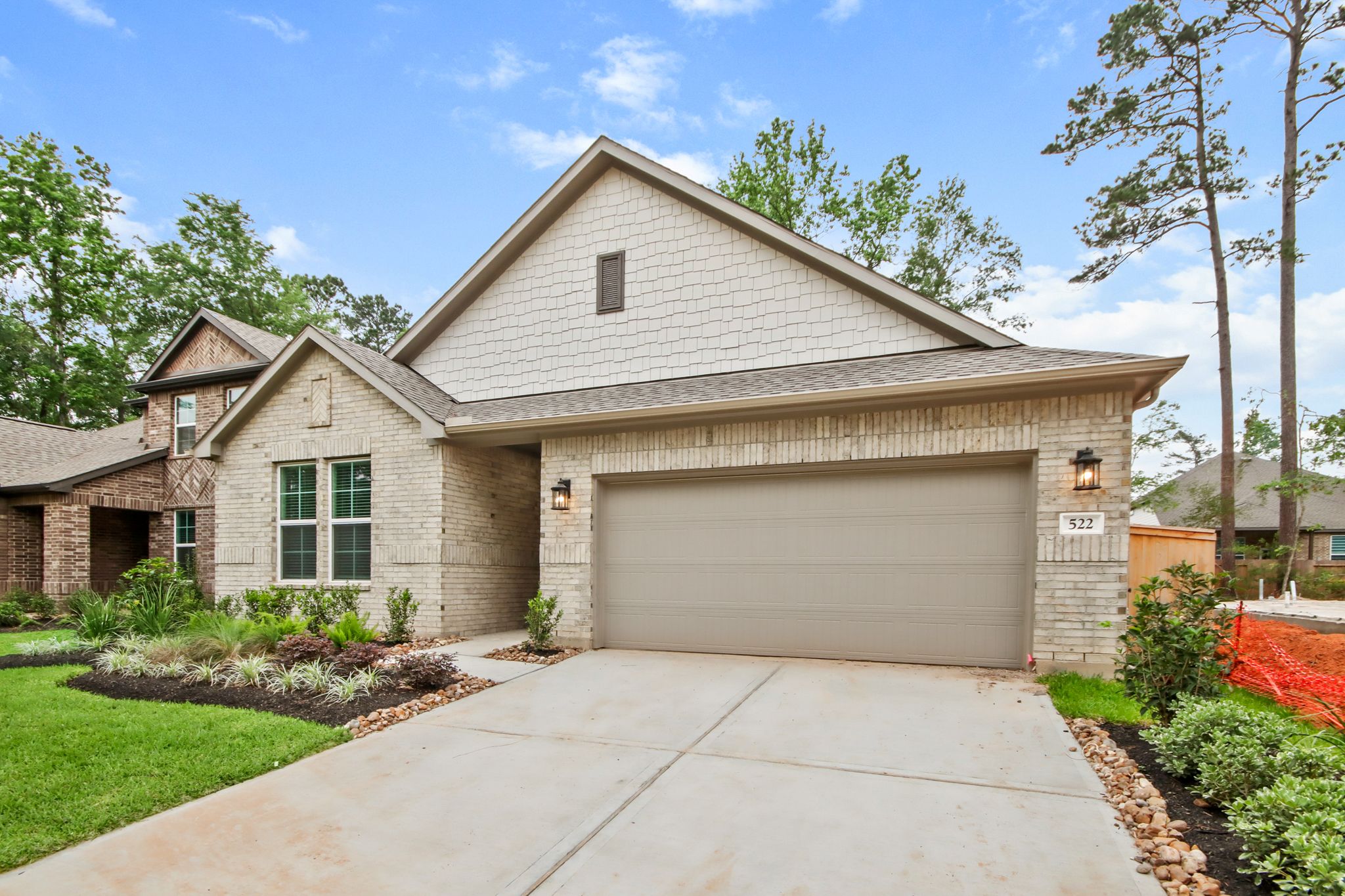 A house with a garage.