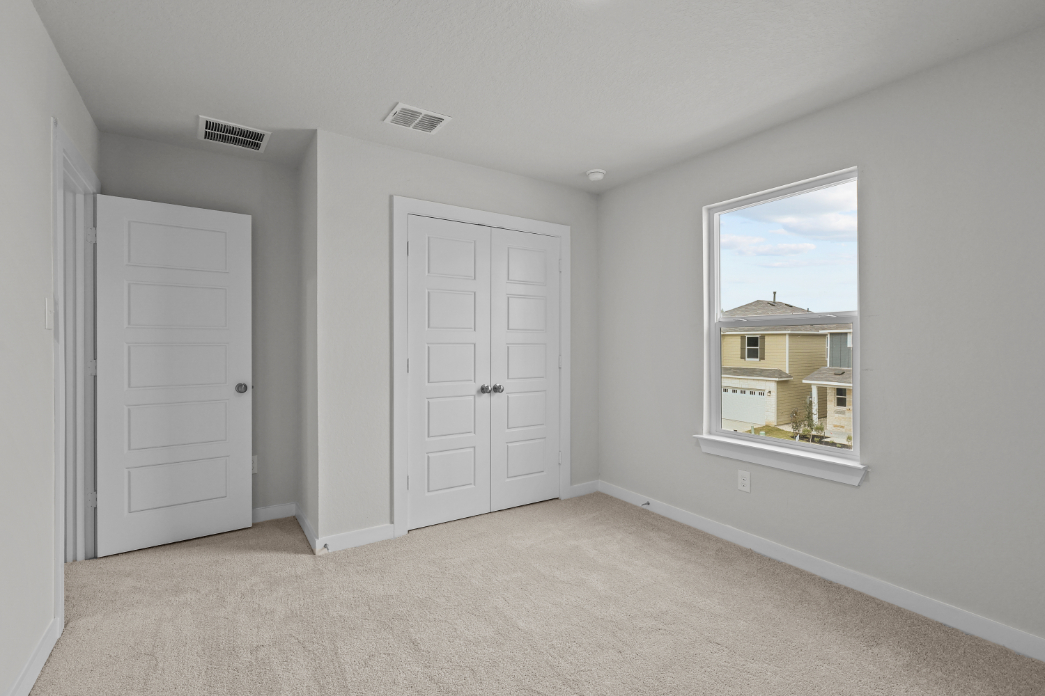 A room with white doors.