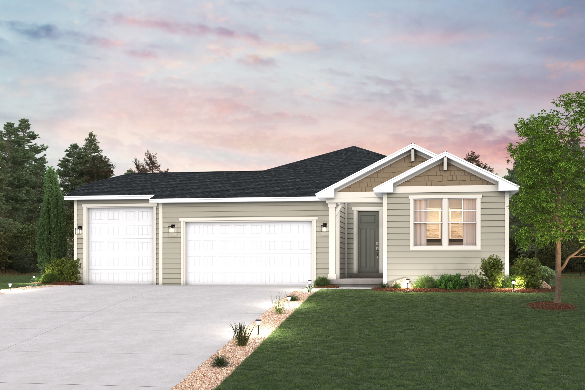 A house with a garage.